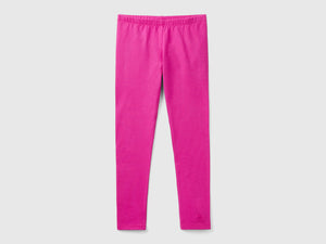 Stretch cotton leggings with logo