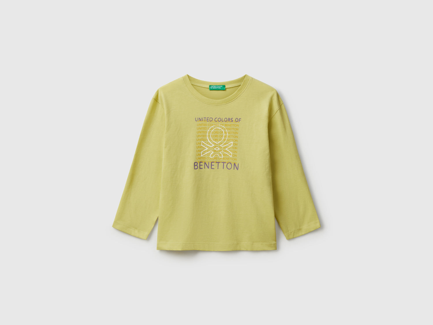 T-shirt con stampa logo da bimbo giallo | Benetton Outlet