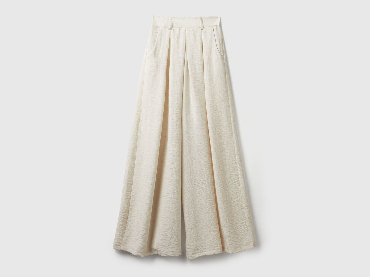 Pantaloni ampi in misto viscosa