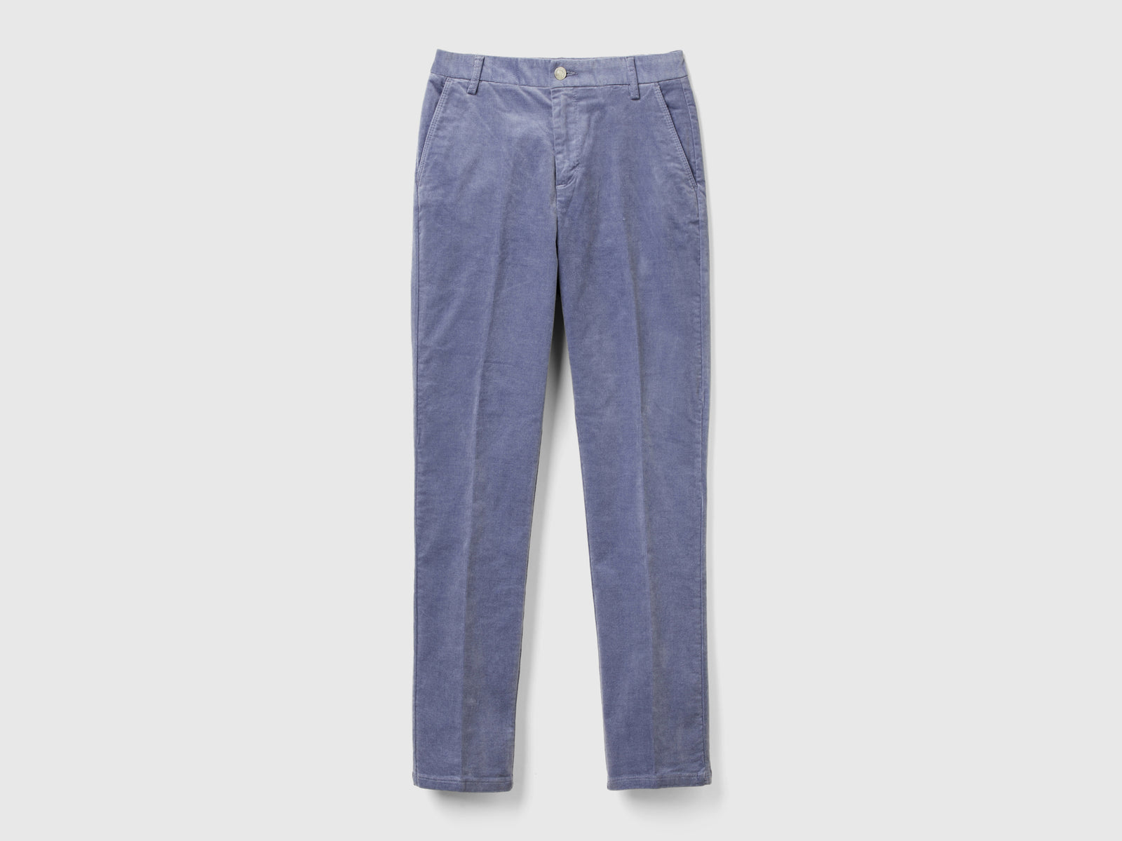 Stretch velvet chinos da donna celeste | Benetton Outlet