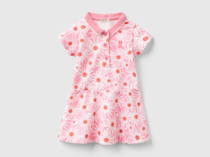 Abito stile polo con stampa fiori