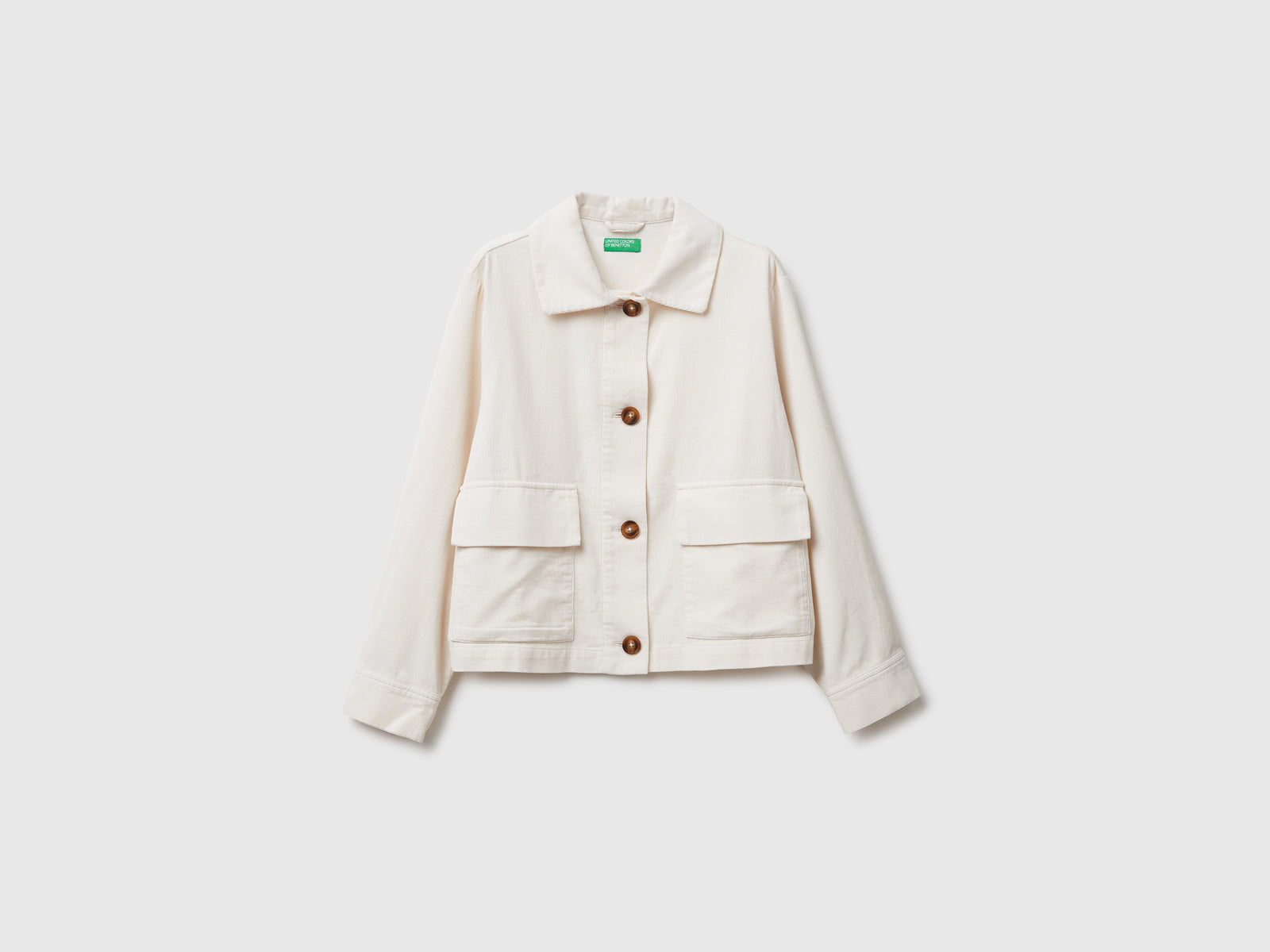 Giacca in velluto da donna bianco panna | Benetton Outlet