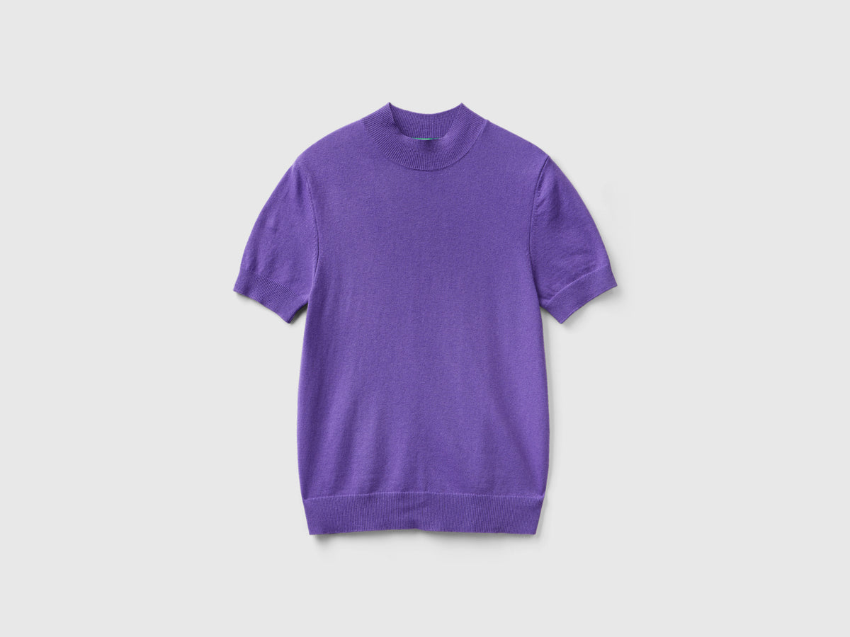 Maglia a manica corta in misto cashmere