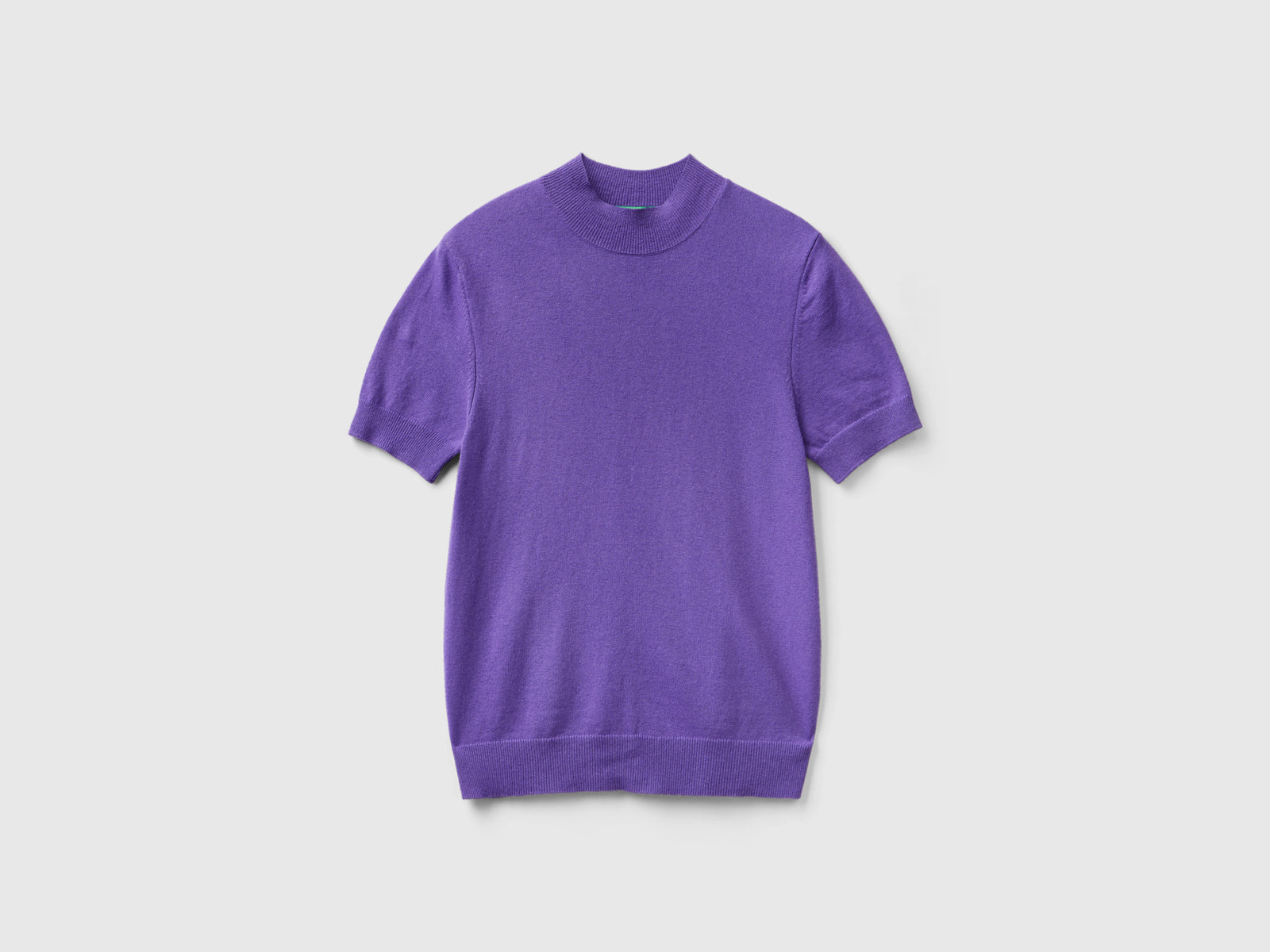 Maglia a manica corta in misto cashmere da donna viola 2 | Benetton Outlet