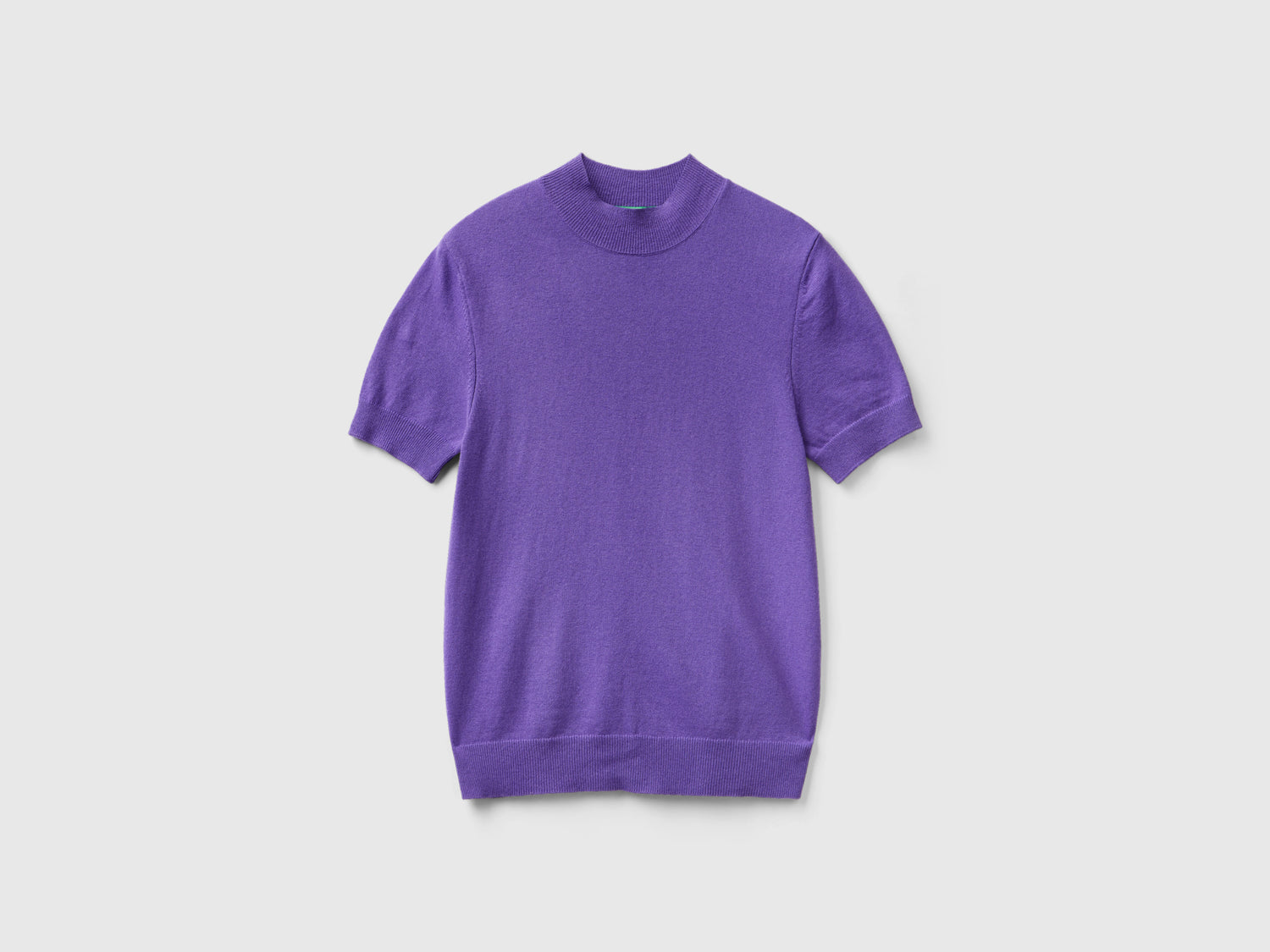 Maglia a manica corta in misto cashmere da donna viola | Benetton Outlet