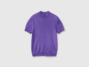 Maglia a manica corta in misto cashmere