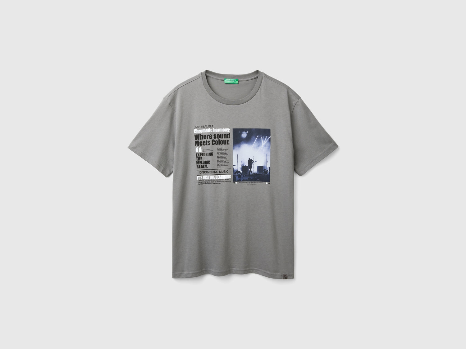 T-shirt con stampa fotografica da uomo grigio scuro | Benetton Outlet