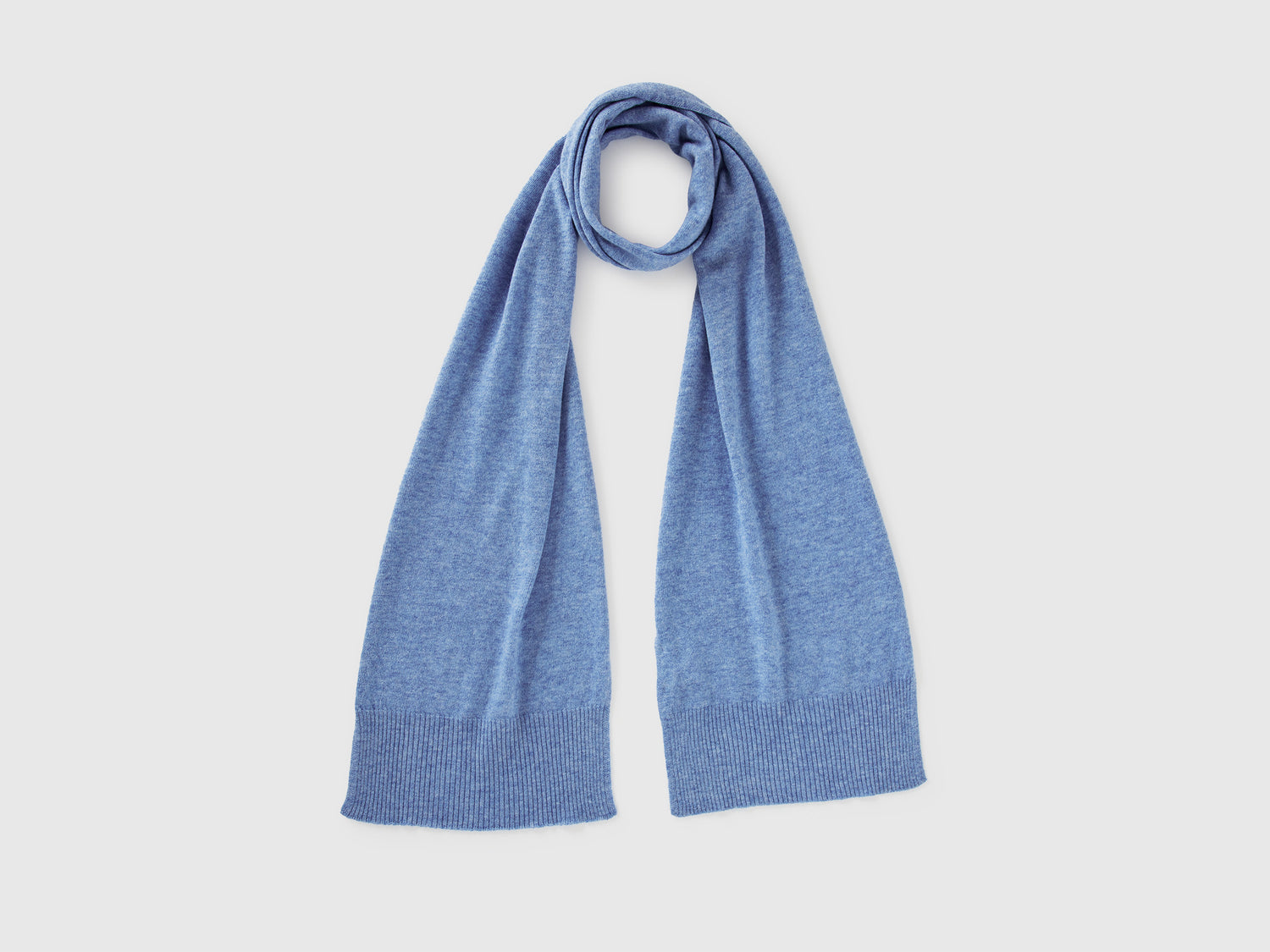 Sciarpa mélange in pura lana Merino da donna azzurro | Benetton Outlet