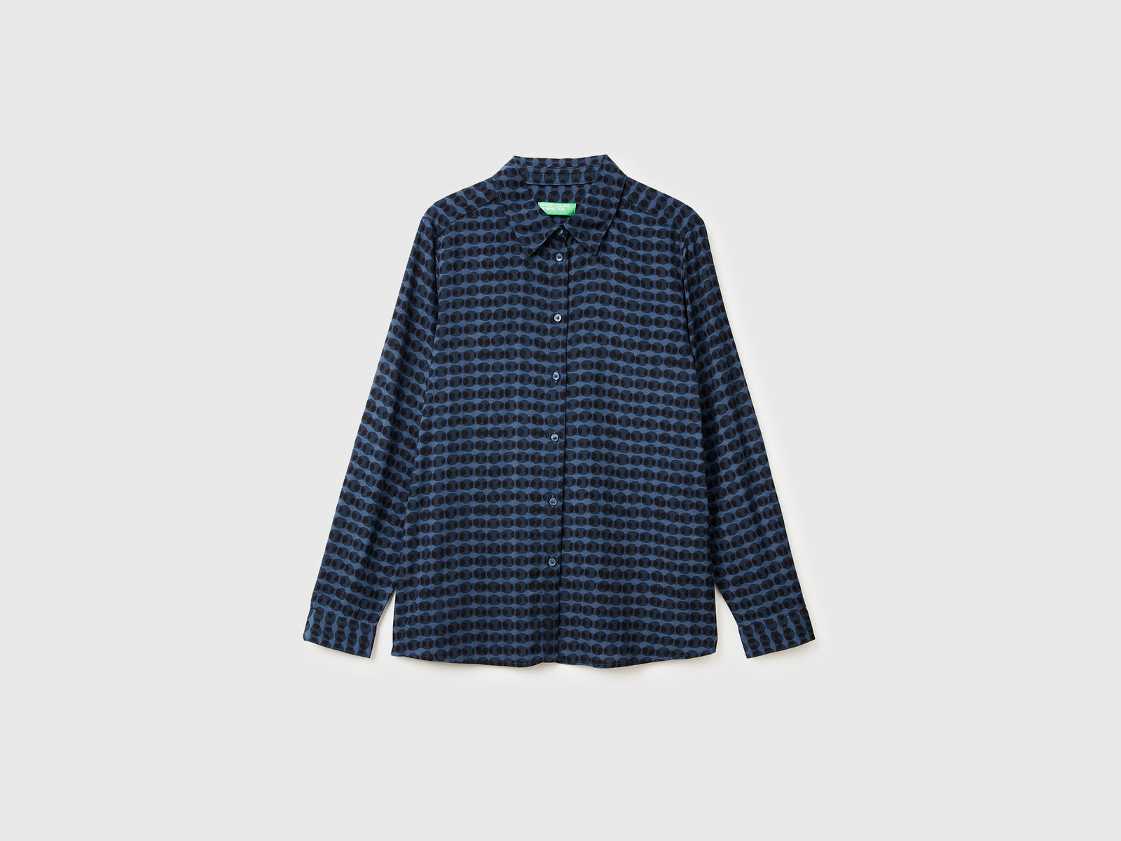 Camicia fantasia in viscosa da donna blu scuro | Benetton Outlet