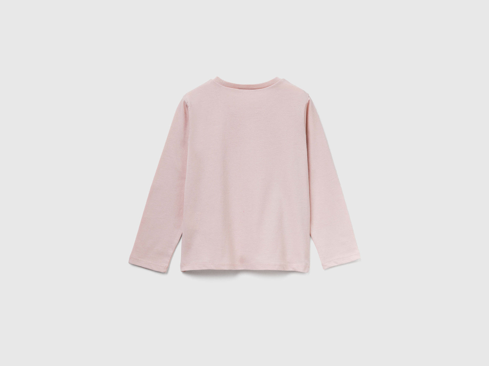 Maglietta regular fit con stampa da bimba rosa tenue 2 | Benetton Outlet