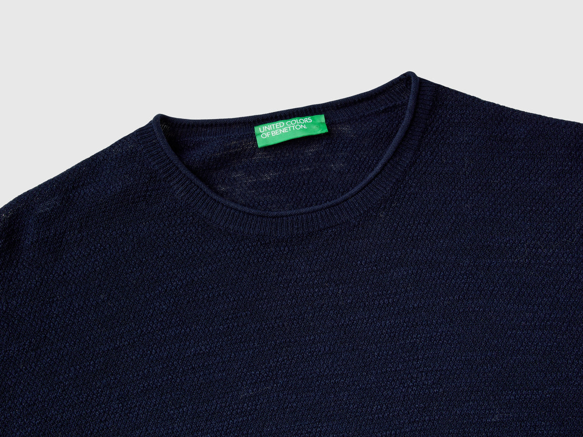 Maglia regular fit in misto lino