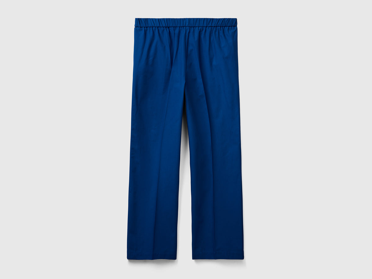 Pantaloni lunghi in puro cotone con gamba morbida