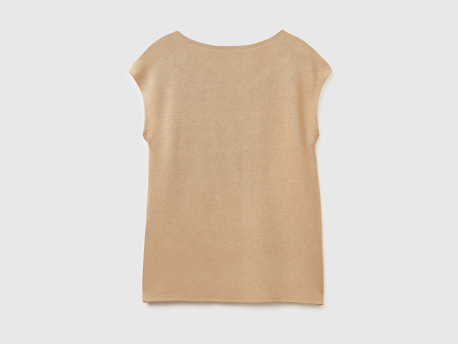 T-shirt smanicata in crêpe da donna cammello 2 | Benetton Outlet