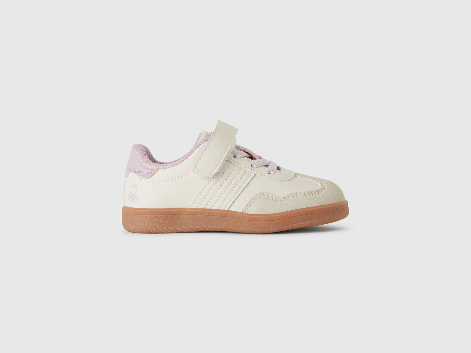 Sneakers in tessuto spalmato e scamosciato da bimbo bianco panna | Benetton Outlet