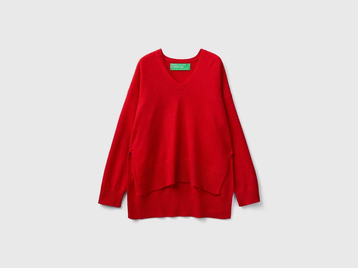 Maglia scollo a V over fit
