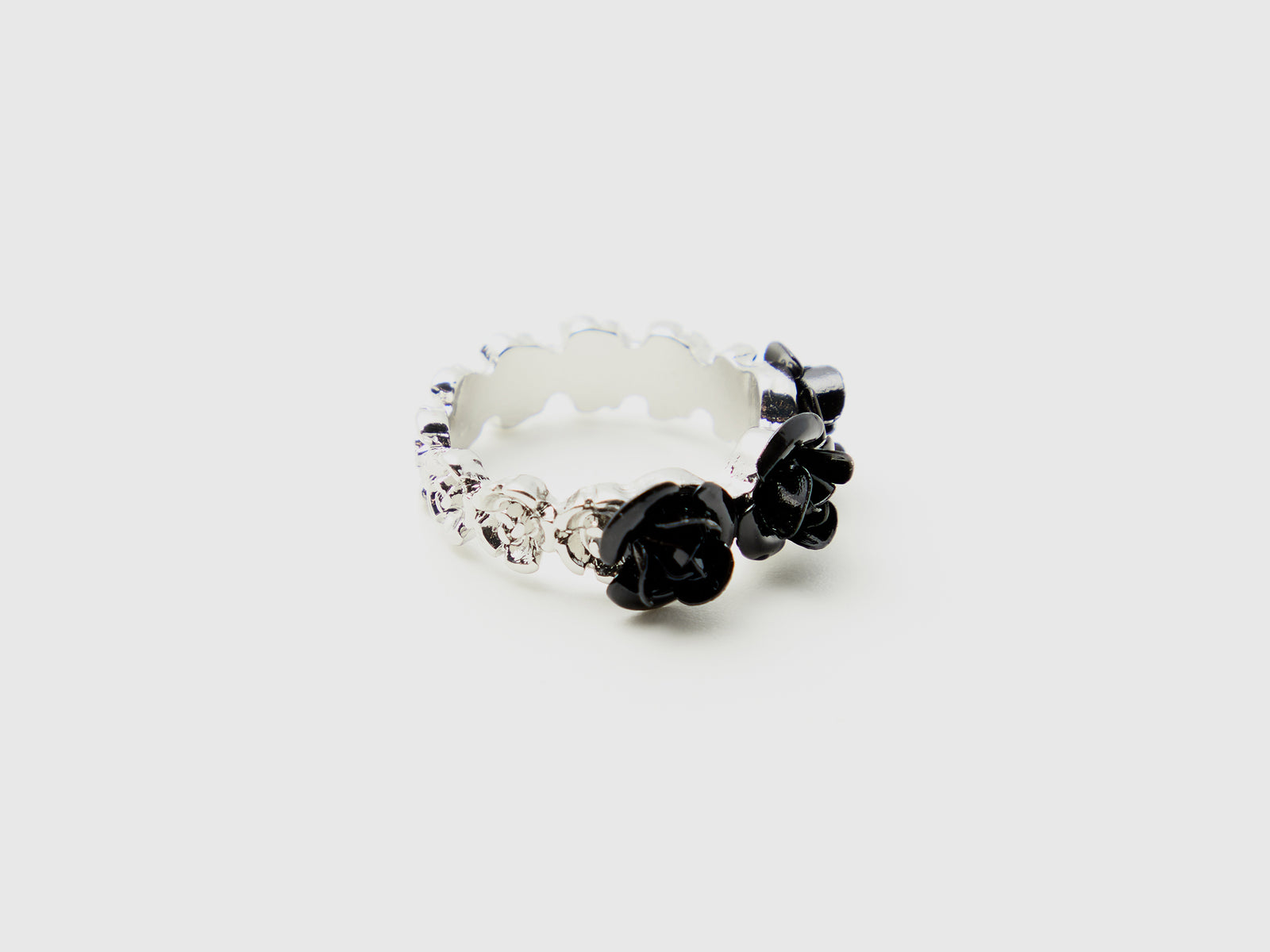 Anello con rose da donna nero 2 | Benetton Outlet