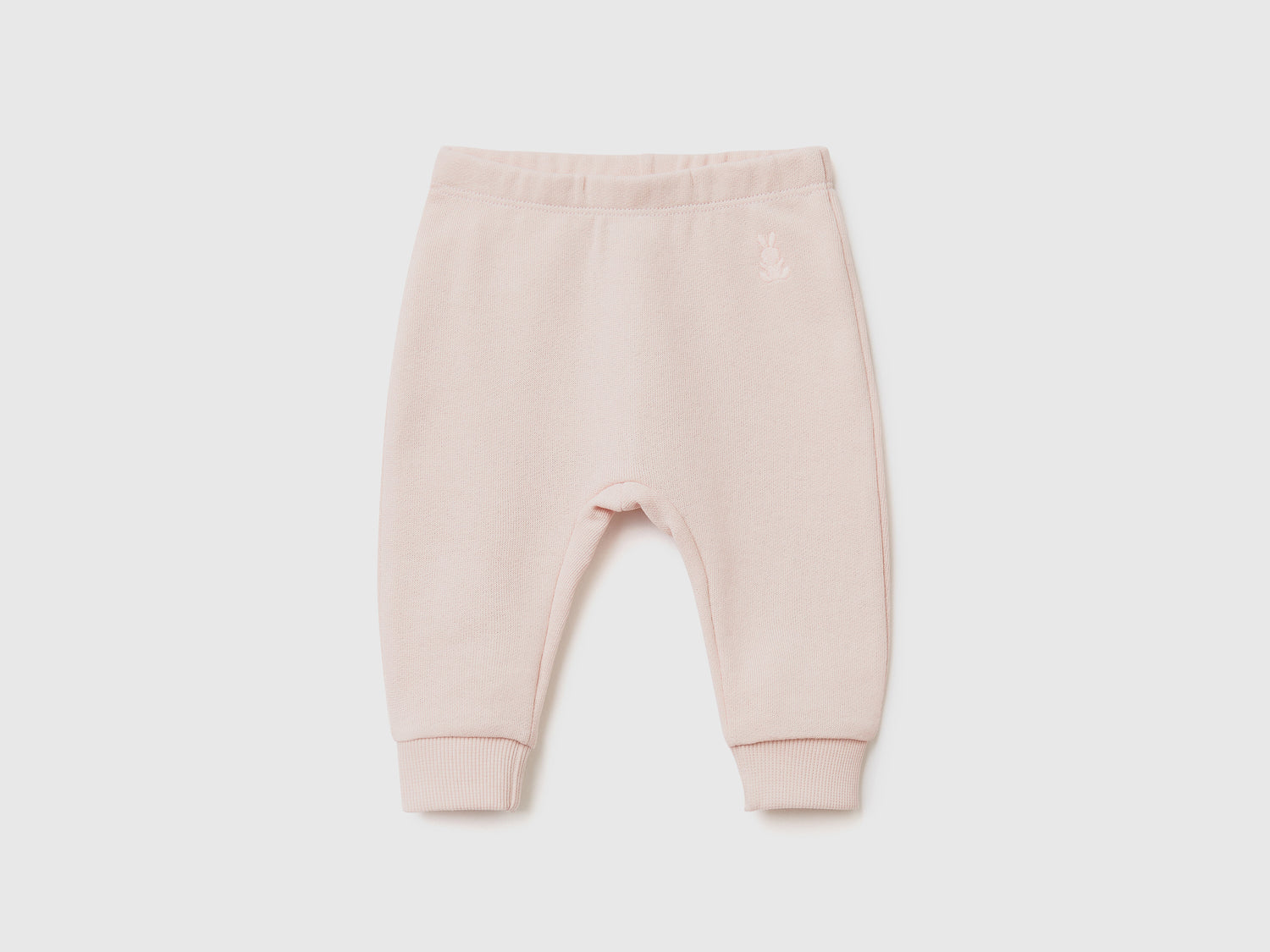 Pantaloni in felpa di cotone da neonato rosa tenue | Benetton Outlet