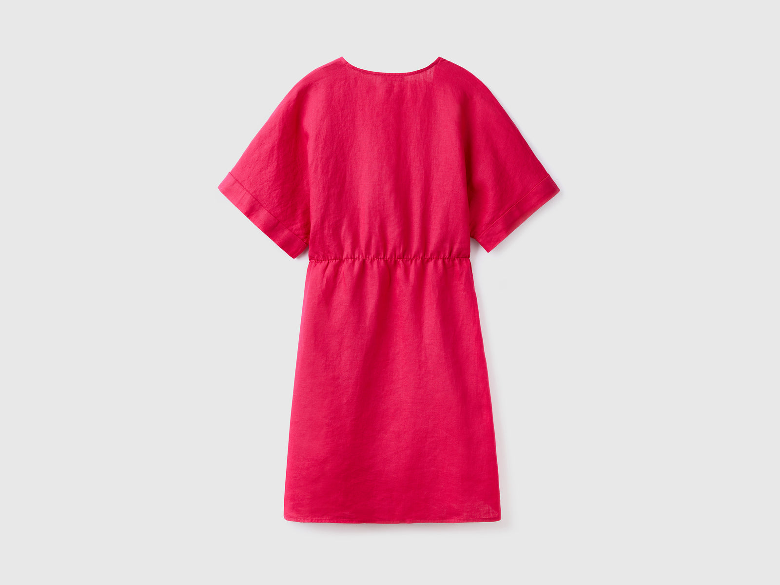 Abito corto con scollo a V da donna fucsia 2 | Benetton Outlet