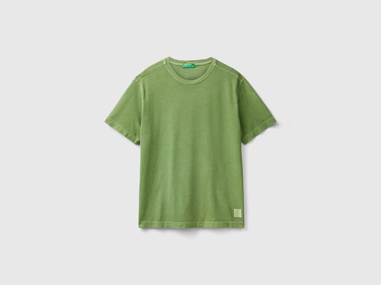 T-shirt in cotone bio da uomo verde militare | Benetton Outlet