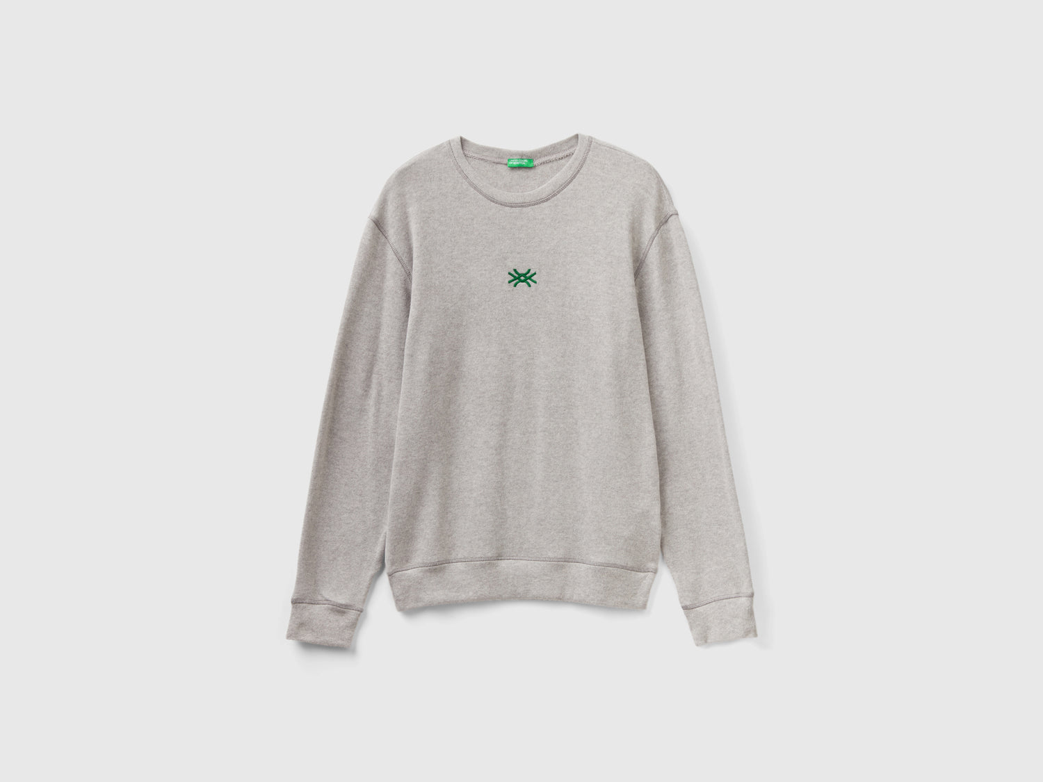 Maglia in caldo misto cotone stretch da uomo grigio chiaro | Benetton Outlet