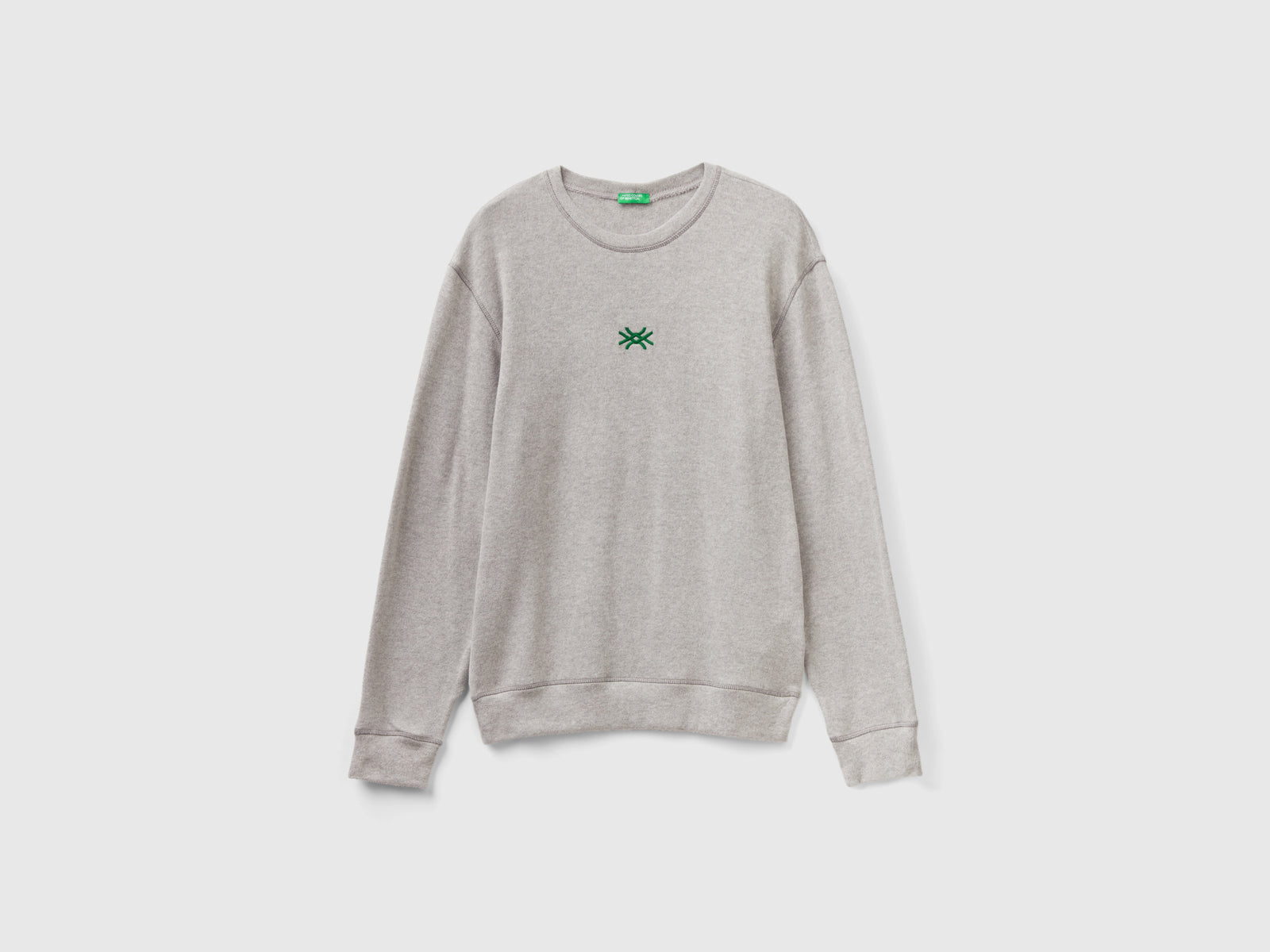 Maglia in caldo misto cotone stretch da uomo grigio chiaro | Benetton Outlet