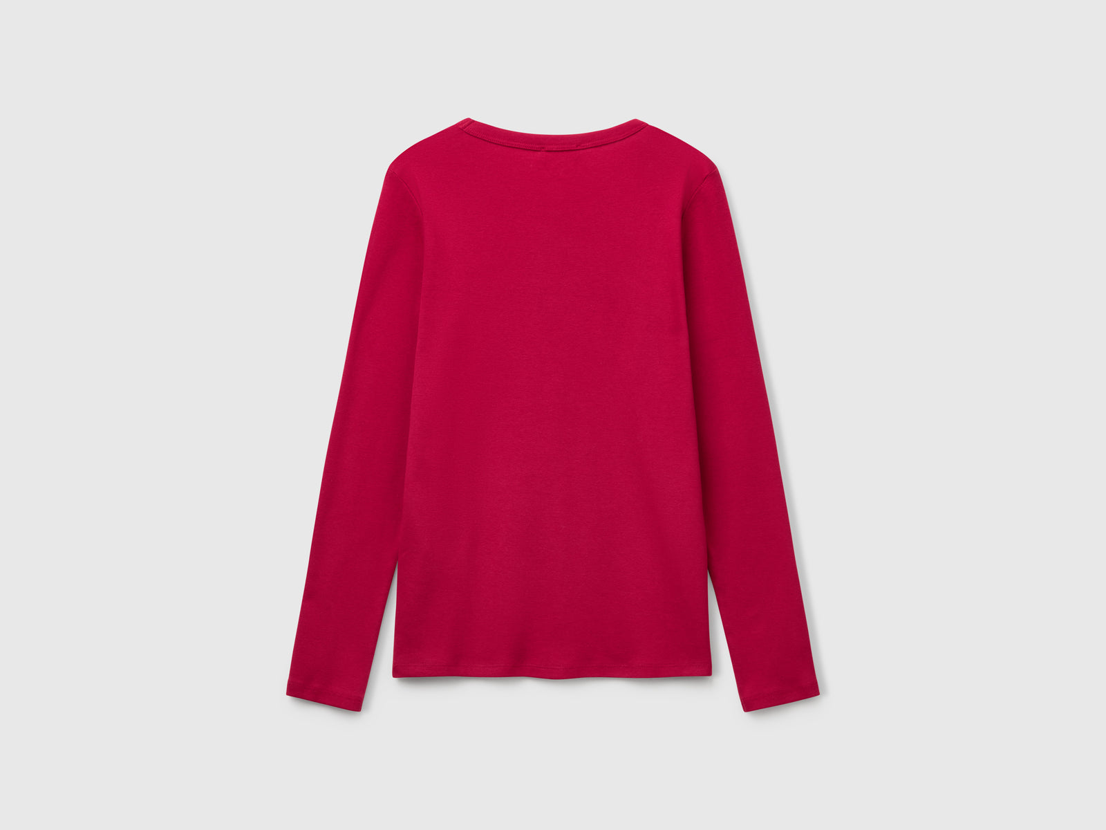 T-shirt a manica lunga 100% cotone da donna fragola 2 | Benetton Outlet