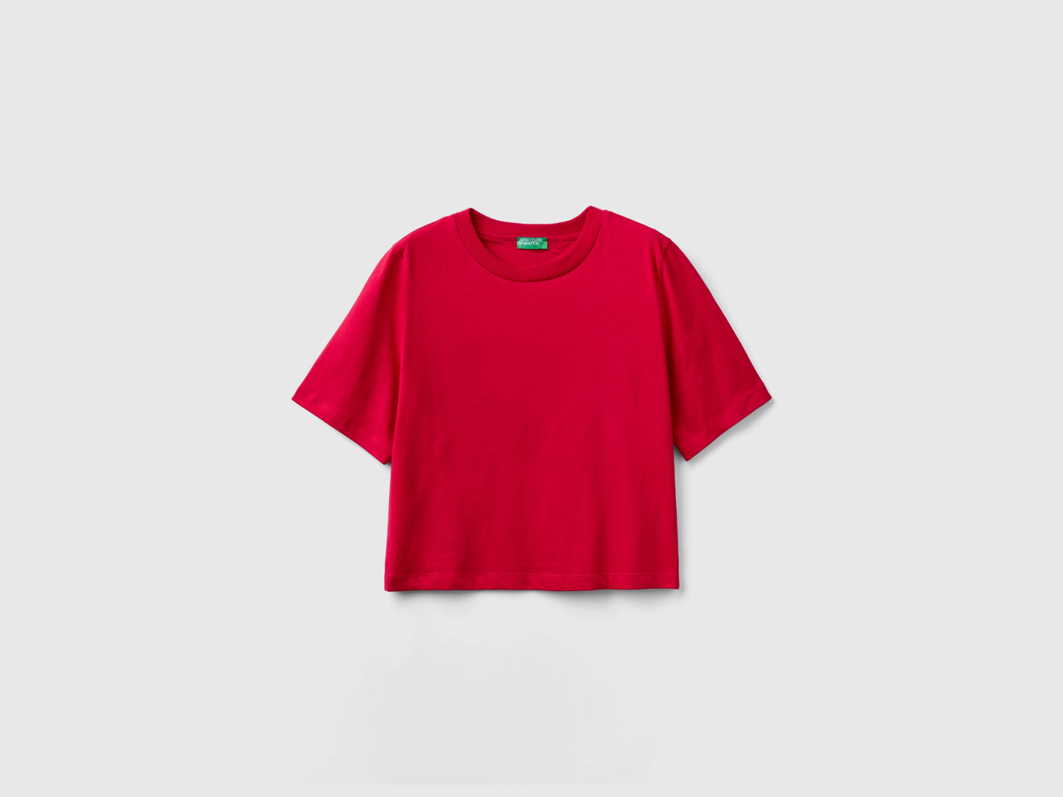 T-shirt boxy fit 100% cotone da donna ciclamino | Benetton Outlet