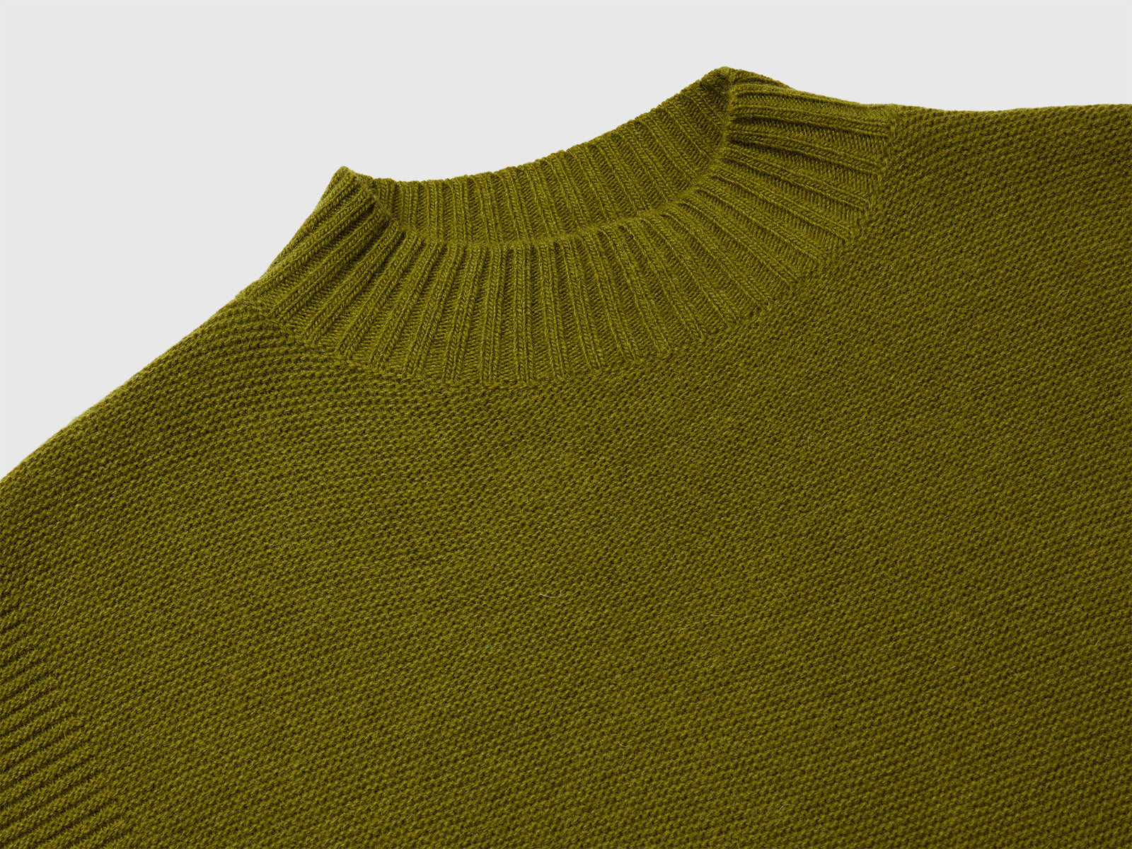Gilet lupetto in misto lana da donna verde militare 3 | Benetton Outlet