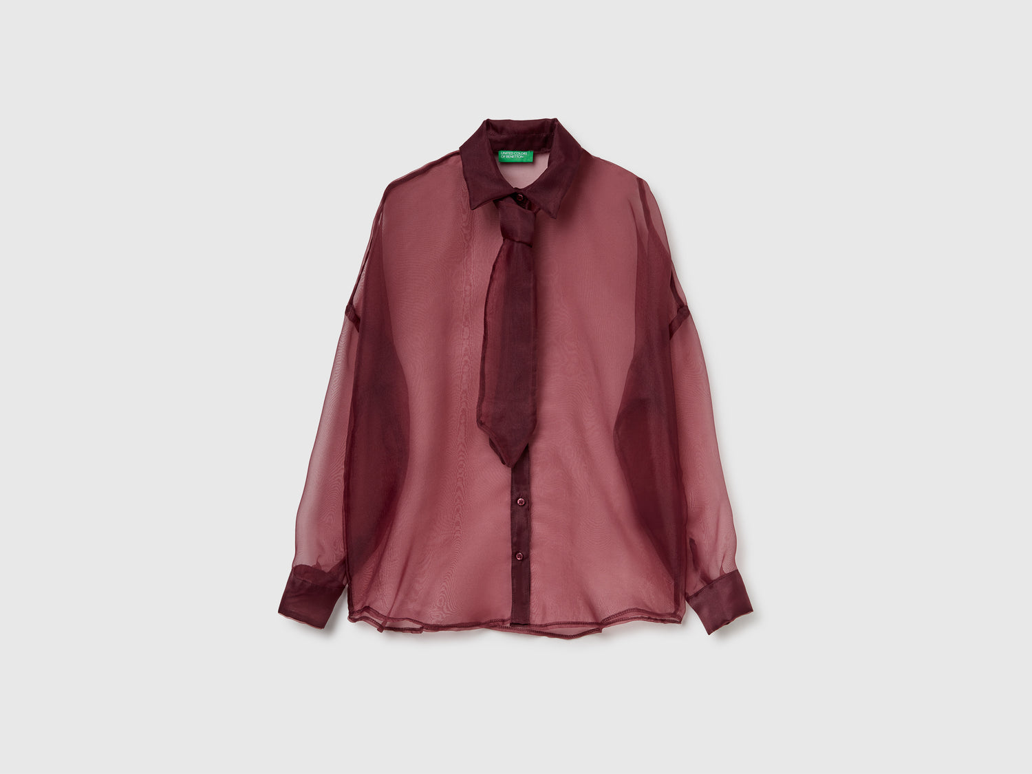 Camicia in organza da donna bordeaux | Benetton Outlet