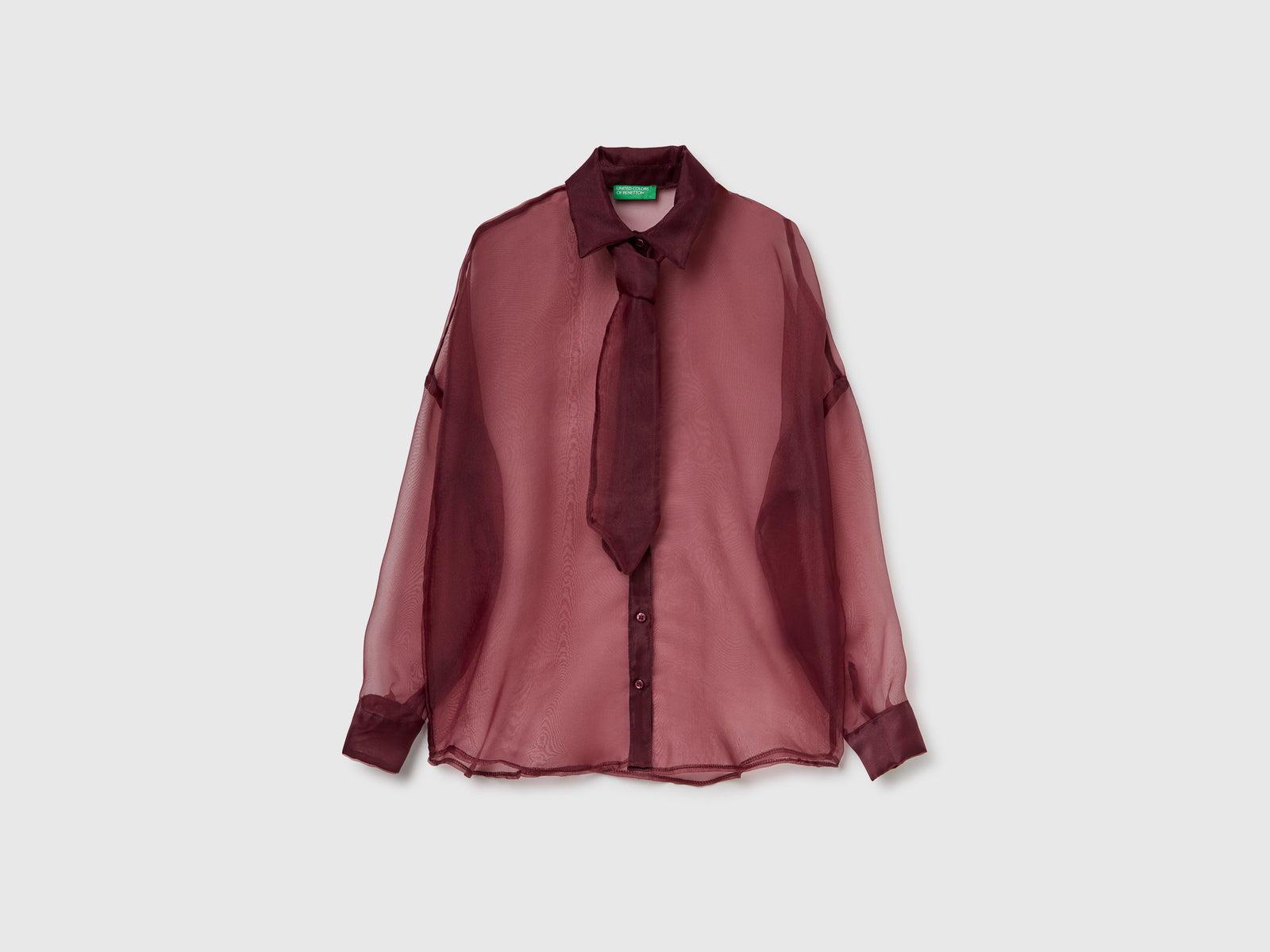 Camicia in organza da donna bordeaux | Benetton Outlet