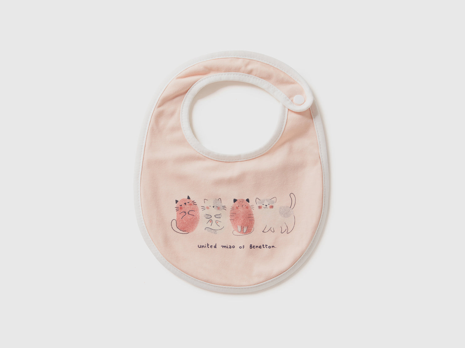 Bavaglino con stampa da neonato rosa tenue | Benetton Outlet
