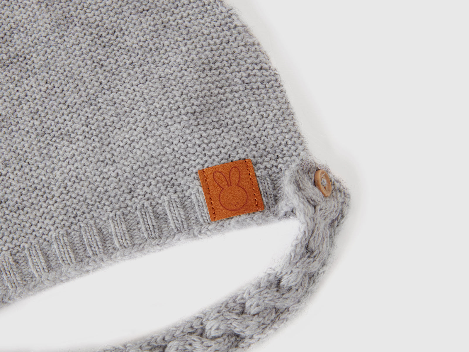 Recycled wool blend hat with ears da neonato grigio chiaro 3 | Benetton Outlet