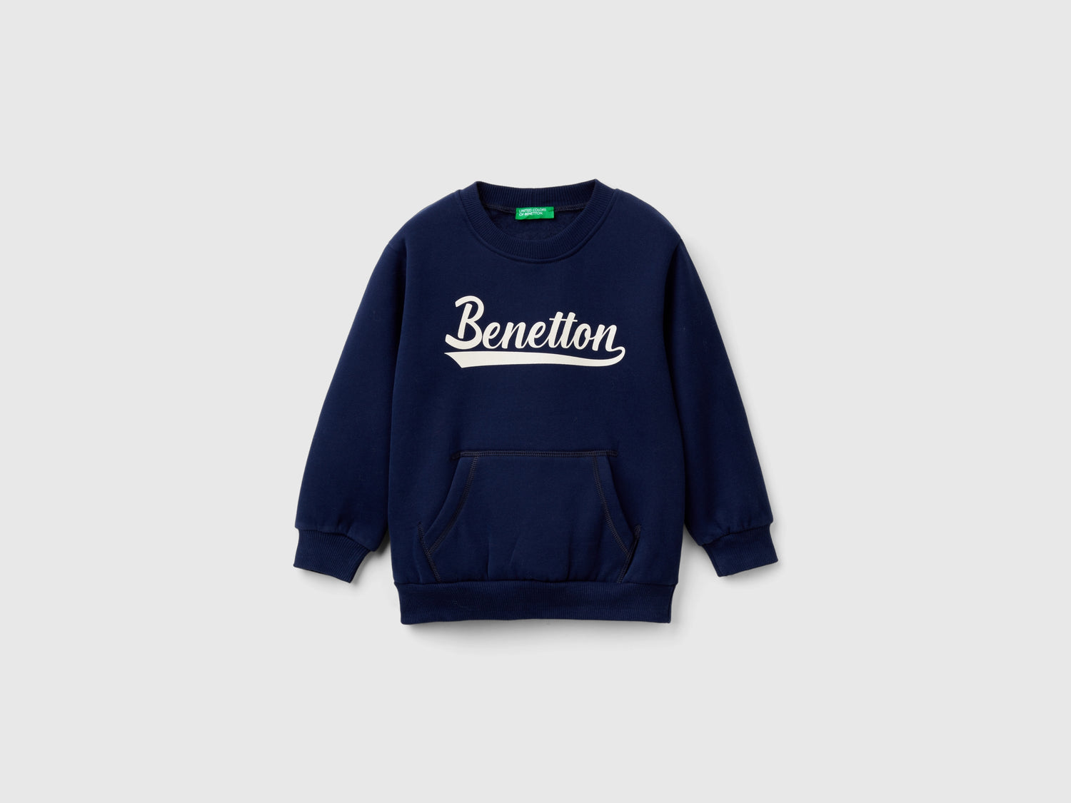 Calda felpa con tasca a marsupio da bimbo blu scuro | Benetton Outlet