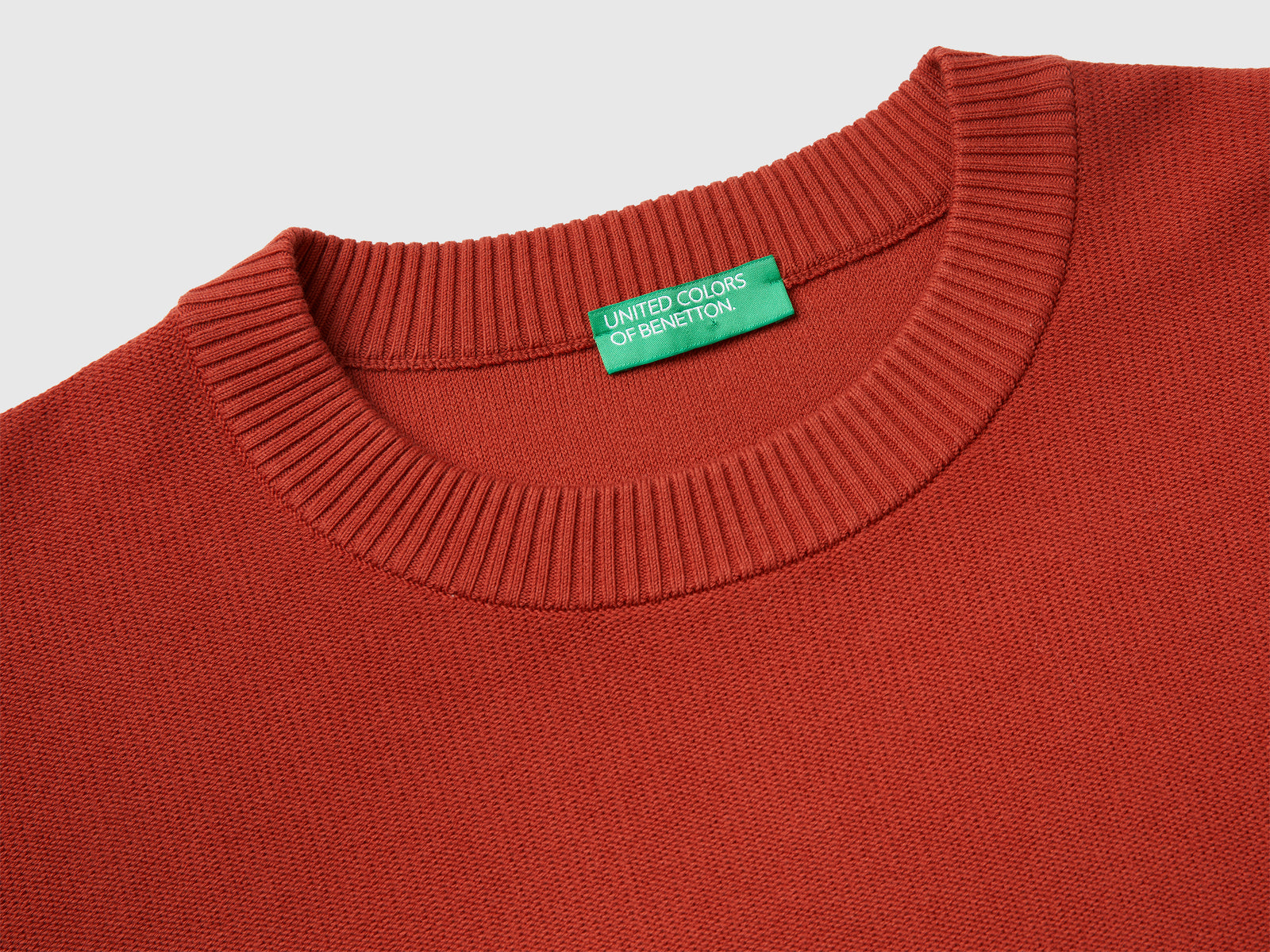 Maglione in misto cotone da uomo rosso mattone 3 | Benetton Outlet