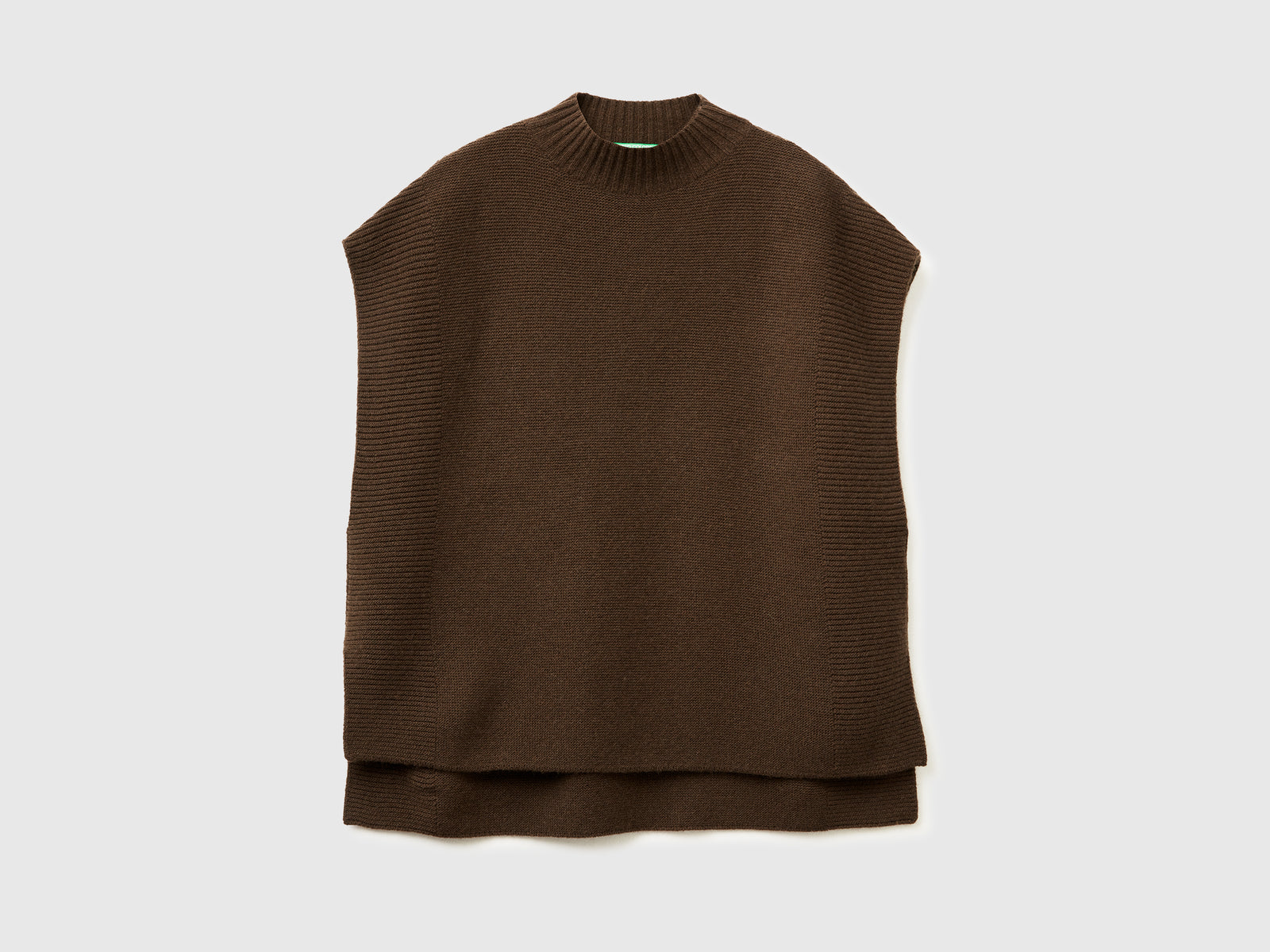 Gilet lupetto in misto lana da donna marrone | Benetton Outlet