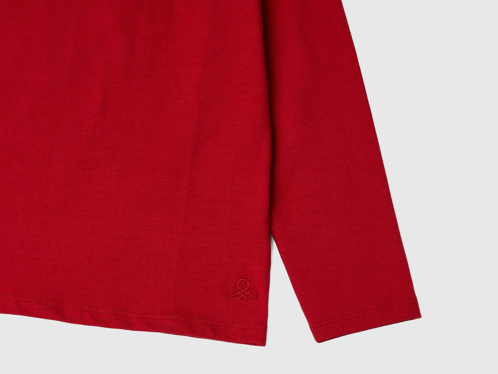 T-shirt lupetto in cotone stretch da bimba rosso 3 | Benetton Outlet