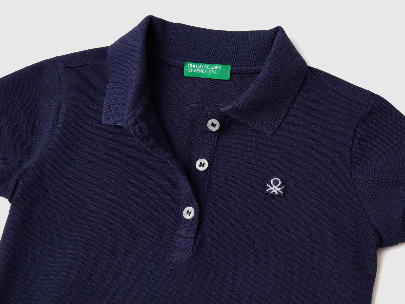Polo regular fit in cotone bio da bimba blu scuro 2 | Benetton Outlet