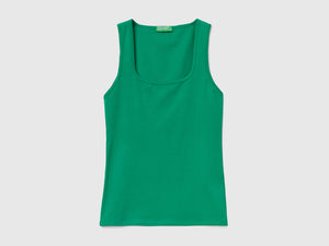 Morbido top smanicato in cotone elasticizzato
