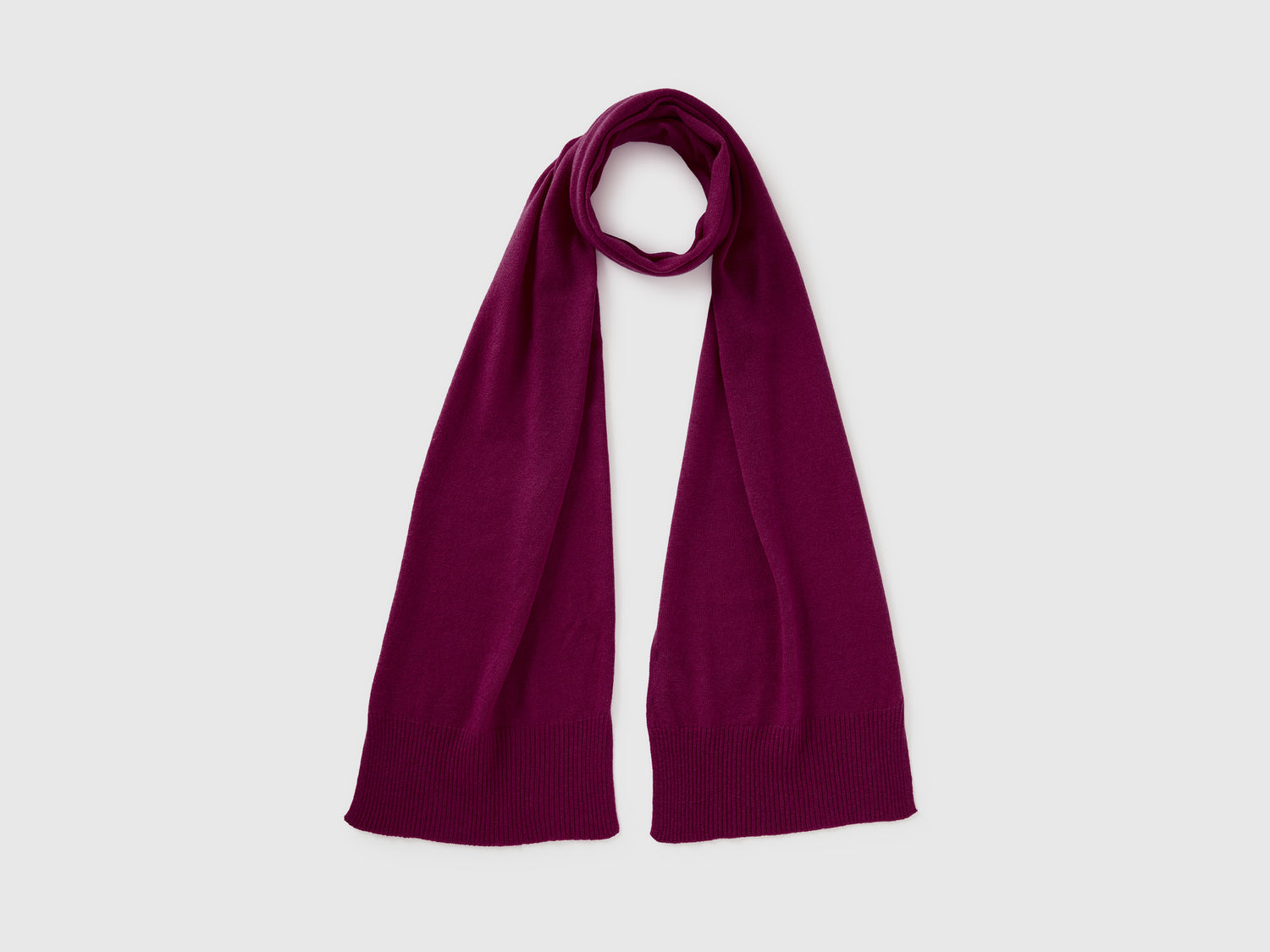 Sciarpa viola in pura lana Merino da donna prugna | Benetton Outlet