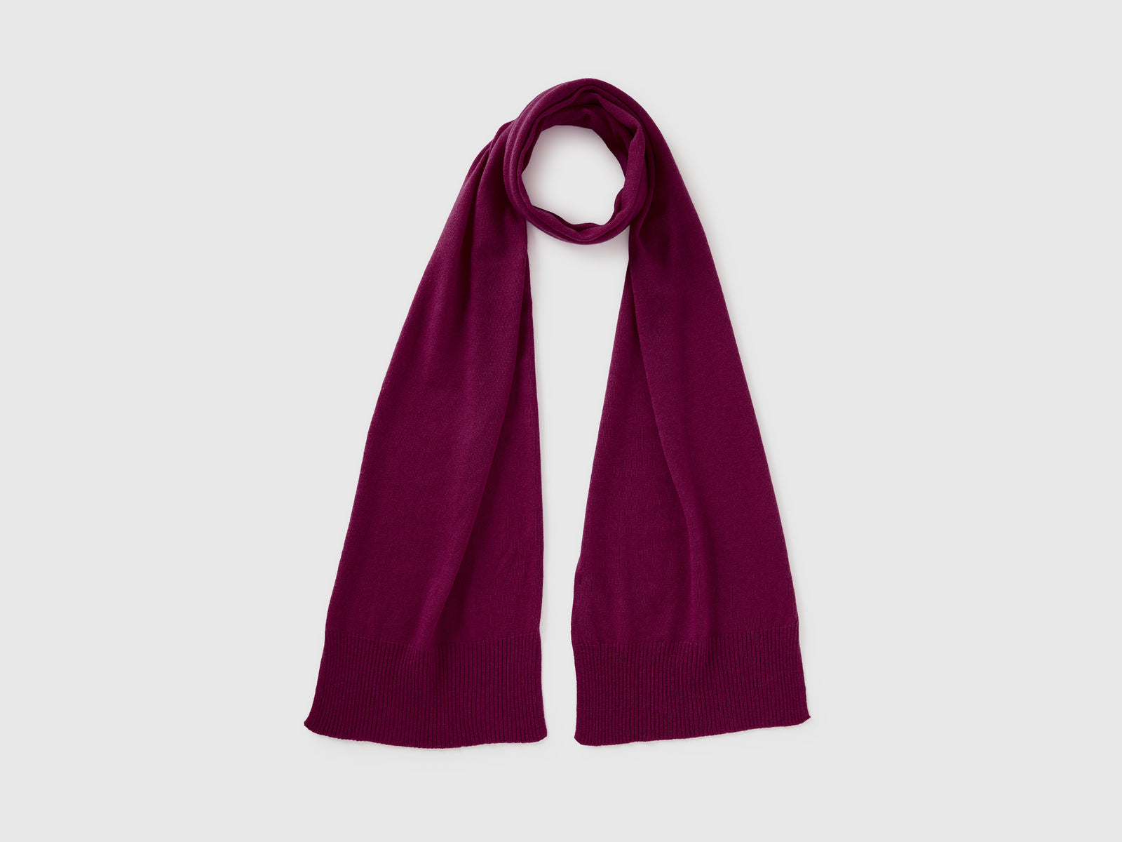 Sciarpa viola in pura lana Merino da donna prugna | Benetton Outlet