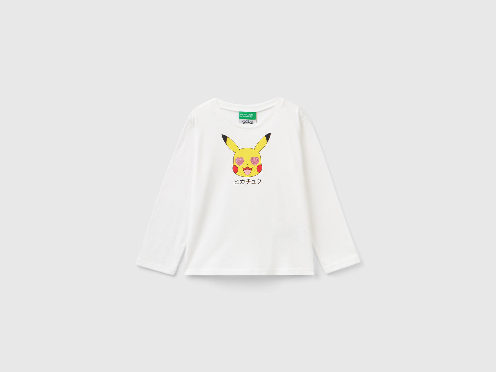 T-shirt Pokémon in caldo cotone da bimba bianco | Benetton Outlet