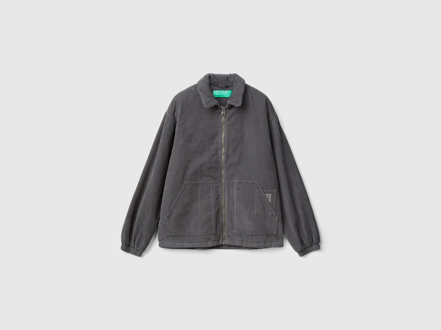 Giacca imbottita in velluto da uomo grigio scuro | Benetton Outlet