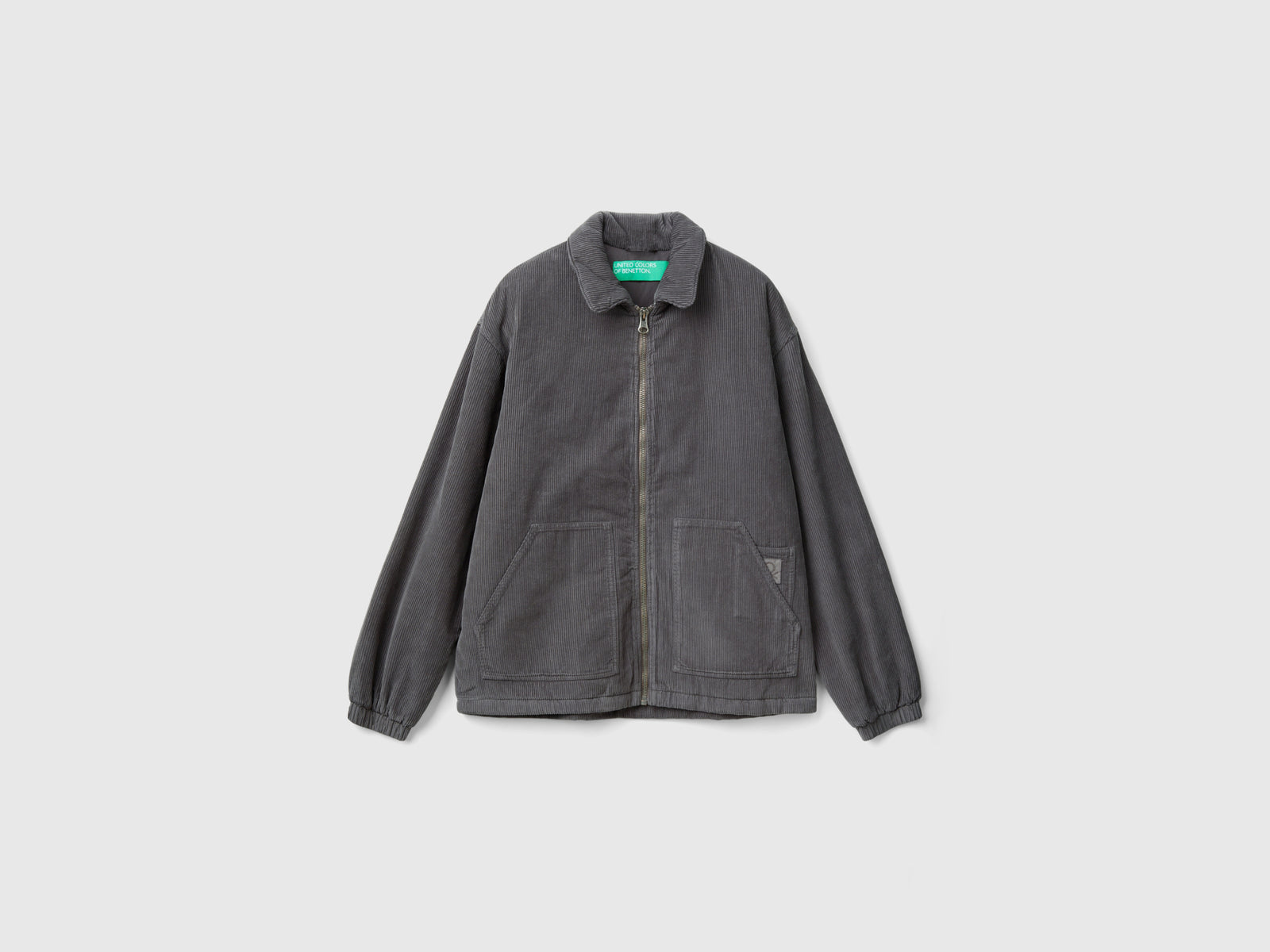 Giacca imbottita in velluto da uomo grigio scuro | Benetton Outlet