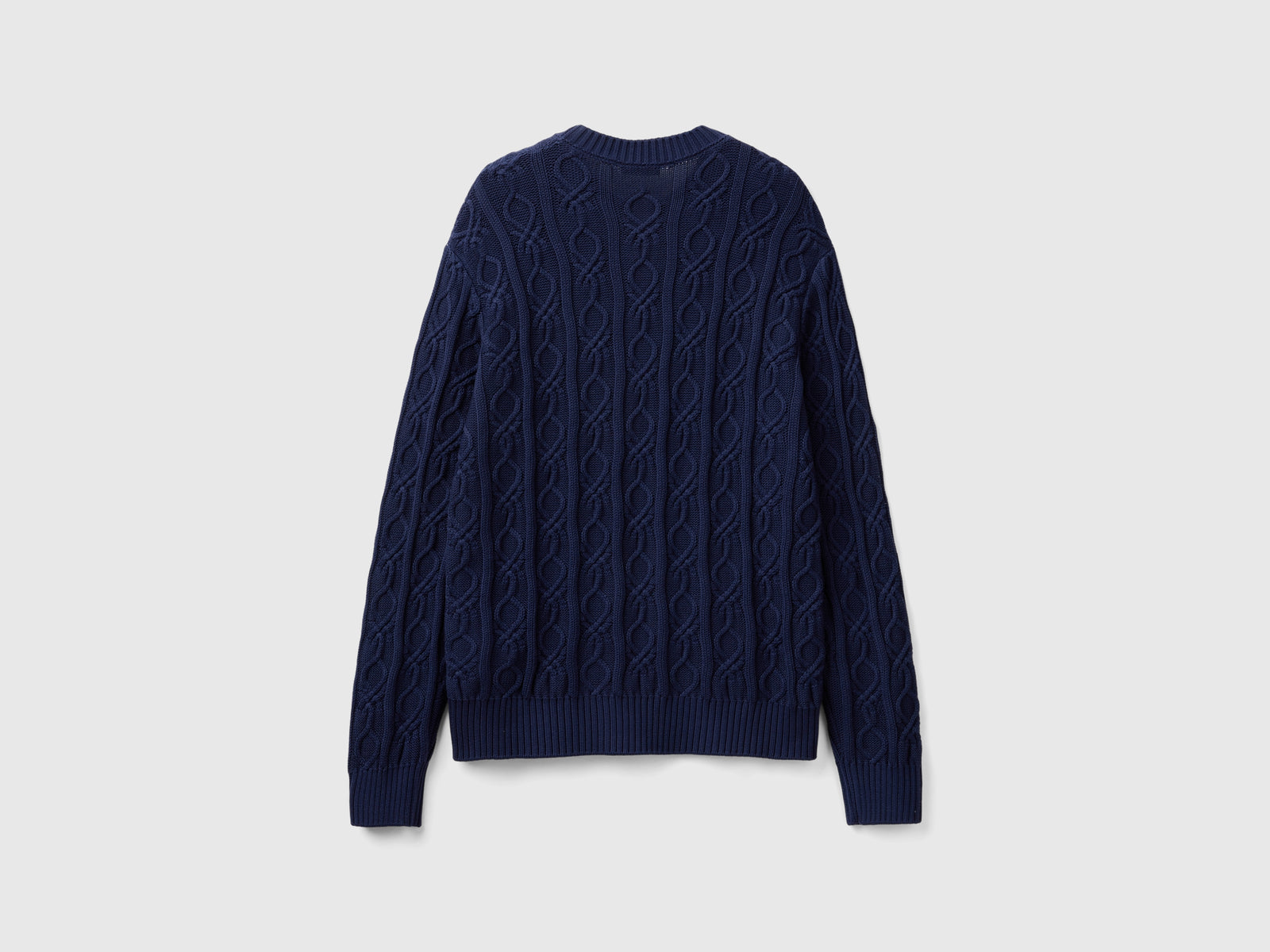 Maglione Monogram 100% cotone da uomo blu scuro 2 | Benetton Outlet