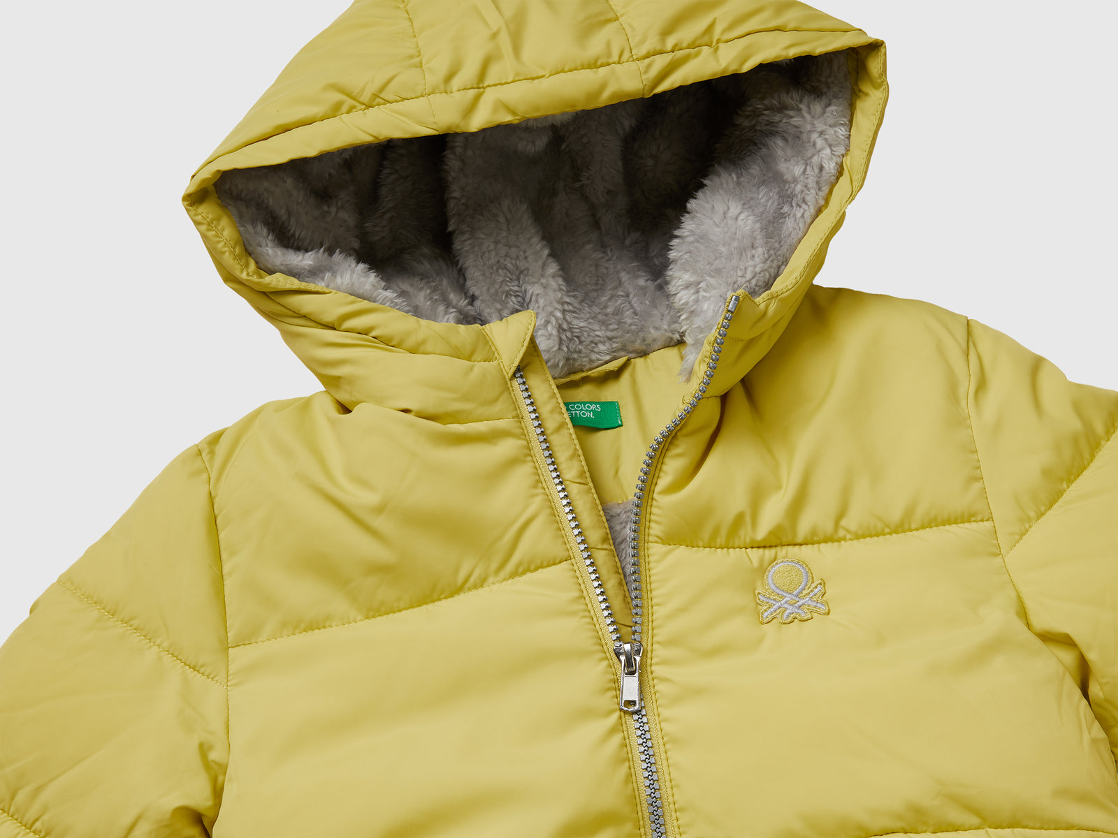 Giubbotto con interno orsetto da bimbo giallo 3 | Benetton Outlet