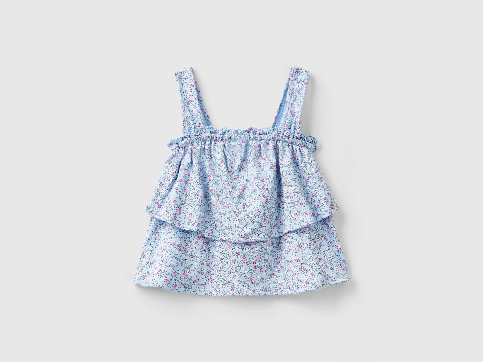 Top con stampa frutta da bimba celeste | Benetton Outlet