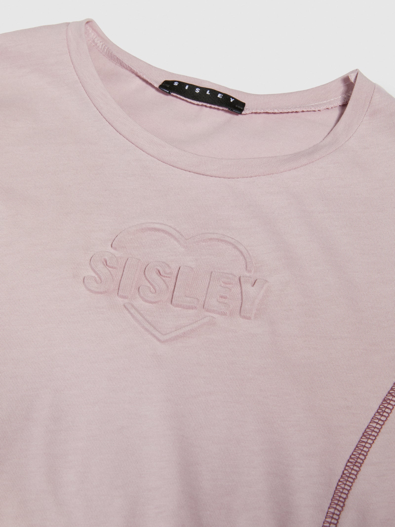T-shirt con stampa a rilievo da bambina rosa 2 | Sisley young Outlet