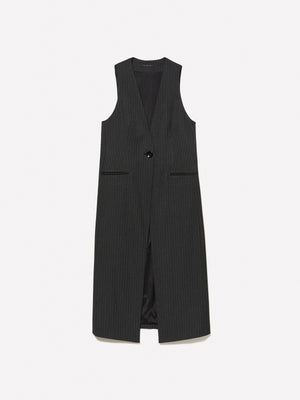 Gilet lungo gessato