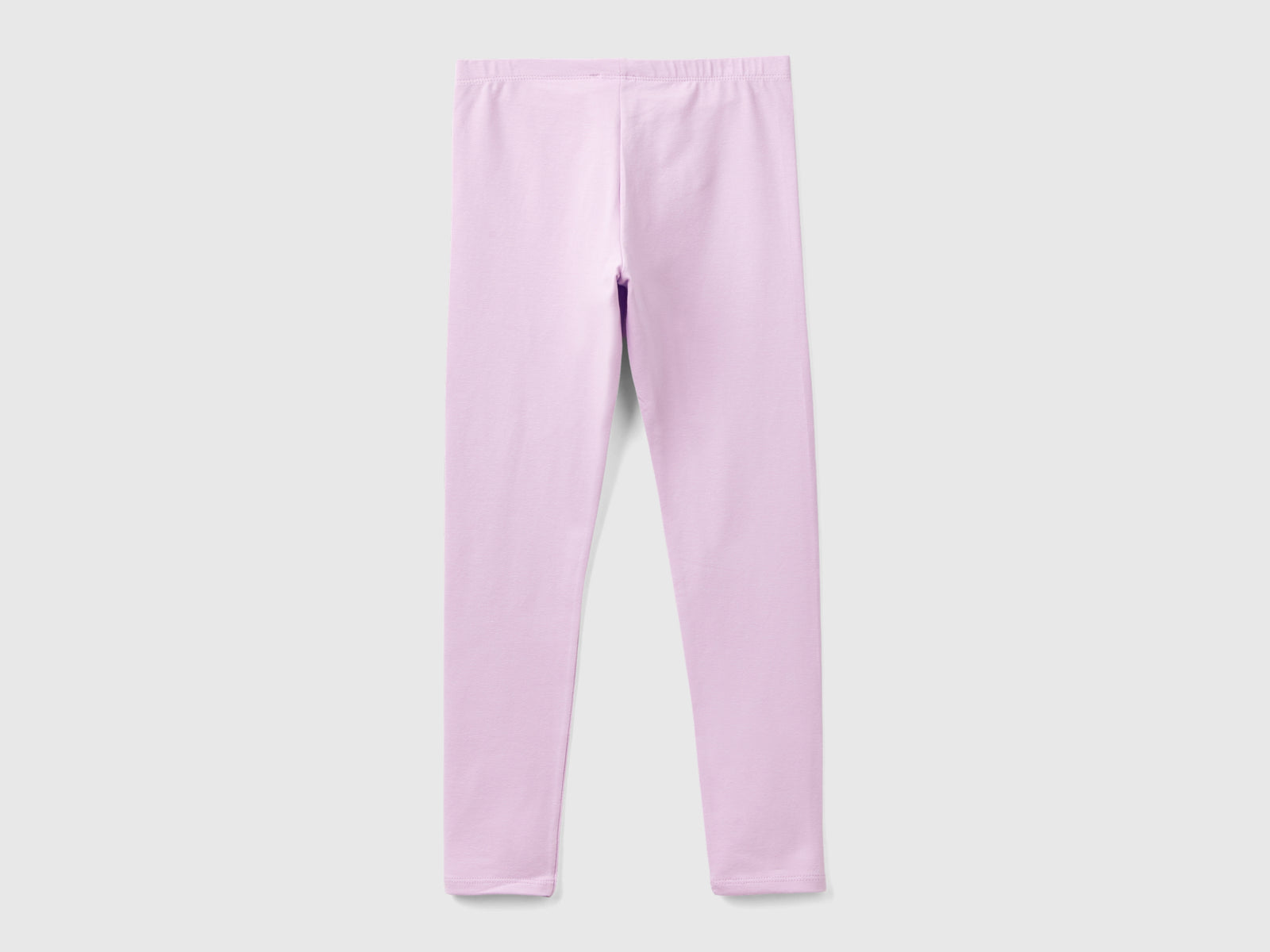 Leggings in cotone stretch con logo da bambina lilla 2 | Benetton Outlet
