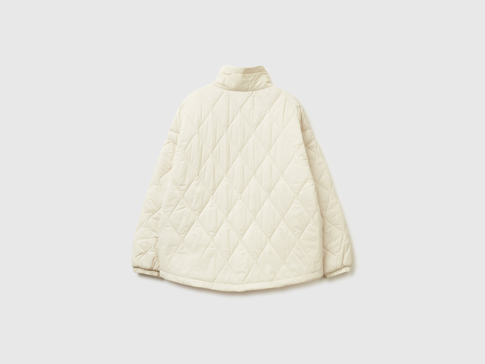 Giubbino trapuntato in nylon da donna bianco panna 2 | Benetton Outlet